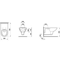 LAUFEN LAUFEN PRO|PRO LIBERTY, Závesné WC Rimless/liberty, bezbariérový, hlboké splachovanie, Biela LCC Active A00, 700x360 mm, H821954A000001