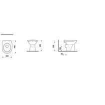 LAUFEN LAUFEN PRO, Stacionárne WC, ploché splachovanie, vodorovný odpad, Biela 000, 470x360 mm, H8219580000001