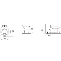LAUFEN LAUFEN PRO, Stacionárne WC, ploché splachovanie, zvislý odpad, Biela 000, 545x360 mm, H8219590000001