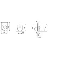 LAUFEN MEDA, Stacionárne WC, 'Silent flush', Rimless, hlboké splachovanie, vodorovný/zvislý odpad Vario, Grafit matná 758, 540x360 mm, H8231117580001