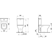 LAUFEN LUA, WC kombi Rimless, hlboké splachovanie, vodorovný odpad, Biela LCC 400, 650x360 mm, H8240864000001