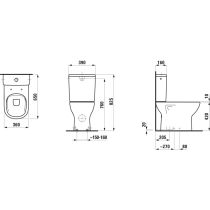LAUFEN LUA, WC kombi Rimless, hlboké splachovanie, zvislý odpad, Biela 000, 650x360 mm, H8240870000001