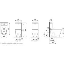LAUFEN THE NEW CLASSIC, WC kombi Rimless, kapotovaný, hlboké splachovanie, vodorovný/zvislý odpad Vario 70 - 305 mm, Biela LCC 400, 700x370 mm, H8248584002311