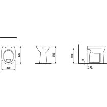LAUFEN LAUFEN PRO, Stacionárne WC, ploché splachovanie, zvislý odpad, sedacia výška 47 cm, Biela LCC 400, H8259574000001