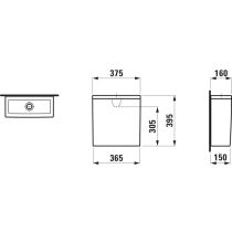 LAUFEN THE NEW CLASSIC, Nádrž, s vnútornou armatúrou Dual Flush, chrómované tlačidlo, splachovanie 6/3 l, Biela 000, 375x160 mm, H8288510009711