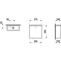 LAUFEN THE NEW CLASSIC, Nádrž, s vnútornou armatúrou Dual Flush, chrómované tlačidlo, splachovanie 6/3 l, Biela 000, 375x160 mm, H8288530009731