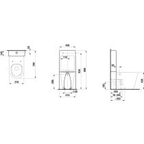 LAUFEN Kartell LAUFEN, Stacionárna nádrž dvojdielna, s plastovou nádržou, prednastavené na 6/3L (nastaviteľné aj na 4,5/3L, 5/3L), Biela matná 757, 400x140 mm, H8296617579811