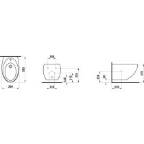 LAUFEN ILBAGNOALESSI Závesný bidet, vrátane integrovaného prepadu CLOU, 585x390mm, Café matná 188, H8309711883041