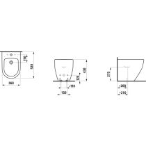 LAUFEN LAUFEN PRO Stojaci bidet, 530x360mm, Biela 000, H8329520003021