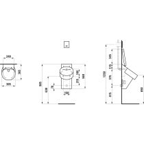 LAUFEN VAL Odsávací pisoár rimless, vnútorný prívod vody, s otvormi pre poklop, H8402817580001