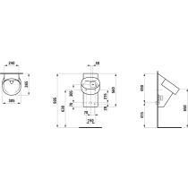 LAUFEN VAL Odsávací pisoár rimless, vnútorný odtok vody DN50, bez otvorov pre poklop, so senzorom, integrovaným Bluetooth, antivandal, sieťová prevádzka (230 V), H8402860200001