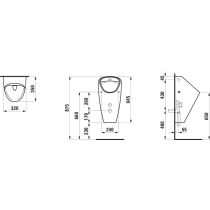 LAUFEN CAPRINO Odsávací pisoár rimless, vnútorný odtok vody DN50, H8410614000001