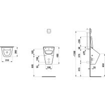 LAUFEN VILA Pisoár s otvormi pre poklop s montážnou sadou, H8411410000001