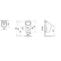 LAUFEN LEMA Odsávací pisoár rimless so senzorom vnútorný odtok vody DN50, vrátane 1-litrového sifónu, montážnej sady a keramickej odpadovej krytky, sieťové napájanie (230 V) vrátane Bluetooth modulu, H841192A004011