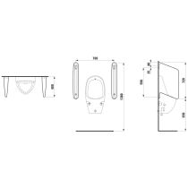 LAUFEN RION Pisoárová deliaca stena vrátane montážnej sady, H8476000000001