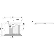 LAUFEN MERANO E Keramická sprchová vanička, obdĺžniková, 1000x700x55 mm, Biela / protišmyková 600, H8559556000001
