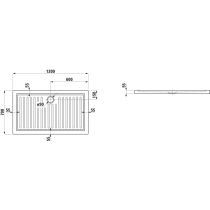 LAUFEN MERANO E Keramická sprchová vanička, obdĺžniková, 1200x700x55 mm, Biela / protišmyková 600, H8559576000001