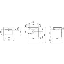 LAUFEN LAUFEN PRO S Umývadlo so skrinkou, 600x500x545 mm, Biela 475, H8619614751041