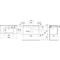 LAUFEN LAUFEN PRO S Umývadlo so skrinkou, 1000x500x545 mm, Biela lesklá 479, H8619654791041