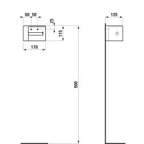 LAUFEN VAL Držiaky WC papiera, vrátane inštalačnej sady, pravý, Čierna matná 716, H8722807160001