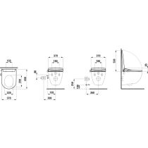 LAUFEN CLEANET SIT WC sedadlo so spŕškou, na dovybavenie (s bočným pripojením – voda a elektronika), odnímateľná, so spomaľovacím sklápacím systémom, vrátane vyhrievaného WC sedadla, dial. ovládanim, Wi-Fi, sušenia, UV dezinfekcie a ambient osvetlenia, Bi