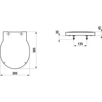 LAUFEN VAL Poklop k pisoáru so spomaľovacím sklápacím systémom, H8942827160001