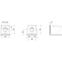LAUFEN CLEANET RIVA Prídavná montážna podložka 45 × 45 × 2,5 cm pre Riva H820691, biela, iba pre inštaláciu, ak sú pripojenia ďalej než 9 cm od stredu, H8946900000001