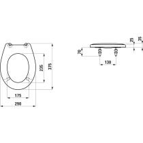 LAUFEN FLORAKIDS, WC sedadlo bez poklopu, duroplast, závesy z nehrdzavejúcej ocele, Biela 000, 373x288 mm, H8970380000001