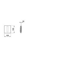 LAUFEN INEO|LIS Pisoárové WC tlačidlo AU103, obdĺžnikové tlačítko, farba nerezová oceľ brúsená 928, H9091039280001