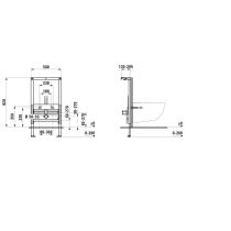 LAUFEN INEO Rámový podomietkový modul pre závesné bidety, podokenná stavebná výška 820 mm, do ľahkej steny, H9171020000001