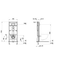 LAUFEN INEO Rámový podomietkový modul slim s kompaktnou nádržkou (90 mm), pre závesné WC a závesné WC so zabudovanou bidetovou tryskou,  so zabudovanou hadičkou pre prívod vody, H9201100000001
