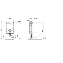 LAUFEN INEO Podomietkový modul pre obmurovanie, pre závesné WC a závesné WC so zabudovanou bidetovou tryskou, Dual Flush 6/3 l, nastaviteľné aj na 4,5/3 l, s nádržkou proti oroseniu, H9261030000001