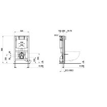 LAUFEN INEO Rámový podomietkový modul, pre závesné WC, podokenná stavebná výška 98 cm, ovládanie splachovacieho tlačidla spredu alebo zhora, do ľahkej priečky, Dual Flush 6/3 l, nastaviteľné aj na 4,5/3 l, s nádržkou proti oroseniu, H9271040000001
