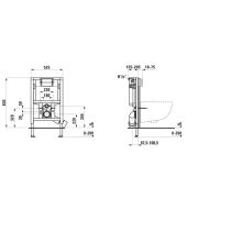 LAUFEN INEO Rámový podomietkový modul pre závesné WC, podokenná stavebná výška 820 mm, ovládánie splachovacieho tlačítka spredu alebo z vrchu, do ľahkej steny, H9271050000001