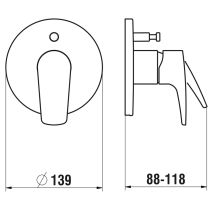 LAUFEN LAURIN Vrchný set podomietkovej sprchovej batérie, bez prepínača, pre Simibox alebo Simibox Light, Chróm 100, HF500789100000