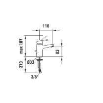 LAUFEN CITYPRO Umývadlová stojančeková páková batéria, s výtokom 110 mm bez automatickej výpuste, Chróm 100, HF500902100000