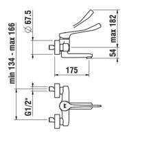 LAUFEN CITYPRO Citypro liberty, umývadlová batéria, otočný výtok 175mm, lekárska páka, s obmedzovačom prietoku a teploty, Chróm 100, HF500922100694