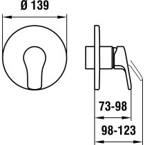 LAUFEN CITYPRO Vrchná sada podomietkovej sprchovej batérie, pre Simibox, Chróm 100, HF500978100000