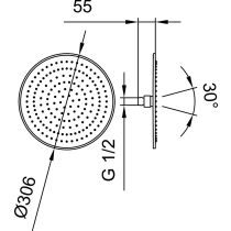 LAUFEN SHOWER PROGRAMME Hlavová sprcha kruhová, prietok 12 l/min Ø 306 mm, Chróm 100, HF504725100000