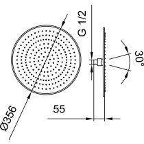 LAUFEN SHOWER PROGRAMME Hlavová sprcha kruhová, Ø 356 mm, Chróm 100, HF504726100000