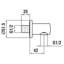 LAUFEN SHOWER PROGRAMME Pripojenie sprchovej hadice 1/2", PVD titán čierný mat 428, HF504776428000