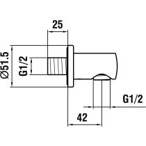 LAUFEN SHOWER PROGRAMME Pripojenie sprchovej hadice 1/2", PVD svetlo zlatá matná 462, HF504776462000