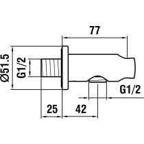 LAUFEN SHOWER PROGRAMME Pripojenie sprchovej hadice 1/2" s nástenným držiakom ručnej sprchy, PVD svetlo zlatá matná 462, HF504778462000