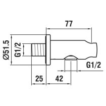 LAUFEN SHOWER PROGRAMME Pripojenie sprchovej hadice 1/2" s nástenným držiakom ručnej sprchy, PVD Zlatá lesklá 463, HF504778463000