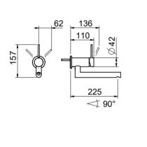 LAUFEN TWINPLUS SLIM Umývadlová páková podomietková batéria pre 1-bodové podomietkové teleso Simibox, otočný výtok 175 mm, Chróm 100, HF505426100000