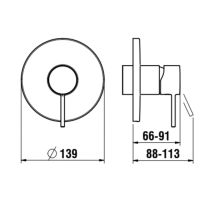 LAUFEN TWINPLUS SLIM Vrchný set podomietkovej sprchovej batérie pre Simibox alebo Simibox Light, PVD svetlo zlatá matná 462, HF505478462000