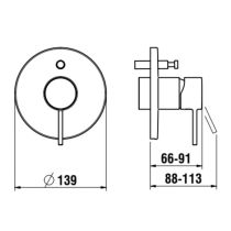 LAUFEN TWINPLUS SLIM Vrchný set podomietkovej vaňovej batérie pre Simibox alebo Simibox Light, s prepínačom, so zavzdušňovacím ventilom, PVD inox kartáčovaná oceľ 423, HF505489423000