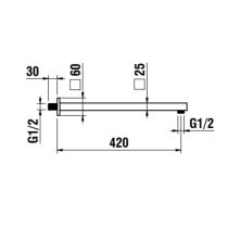 LAUFEN SHOWER PROGRAMME Sprchové rameno nástenné, 420 mm, Chróm 100, HF546026100000