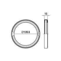 LAUFEN Krycia rozeta pre predlžovací set, L = 15 mm, PVD inox kartáčovaná oceľ 423, HF564001423000