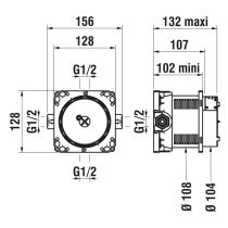 LAUFEN Simibox, pre vaňovú-sprchovú a sprchovú podomietkovú batériu, nutné objednať zvlášť, HF574007000000